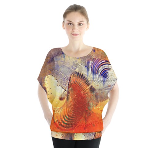 Dirty Dirt Image Spiral Wave Blouse by Celenk