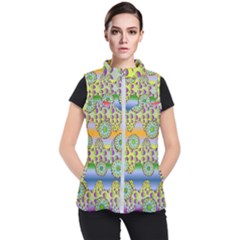 Amoeba Flowers Women s Puffer Vest by CosmicEsoteric