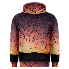 Sunset Dusk Silhouette Sky Birds Men s Overhead Hoodie by Celenk