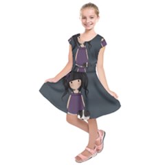 Dolly Girl And Dog Kids  Short Sleeve Dress by Valentinaart