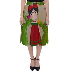 Frida Kahlo Doll Folding Skater Skirt by Valentinaart