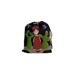 Frida Kahlo Doll Drawstring Pouches (xs)  by Valentinaart