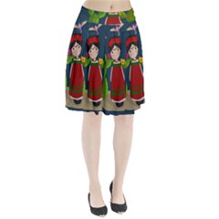 Frida Kahlo Doll Pleated Skirt by Valentinaart