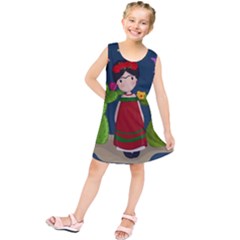 Frida Kahlo Doll Kids  Tunic Dress by Valentinaart