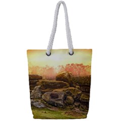 Rocks Outcrop Landscape Formation Full Print Rope Handle Tote (small)