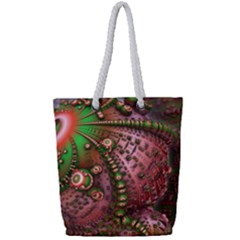 Fractal Symmetry Math Visualization Full Print Rope Handle Tote (small)