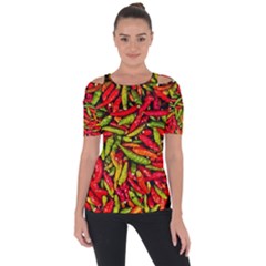 Chilli Pepper Spicy Hot Red Spice Short Sleeve Top by Celenk