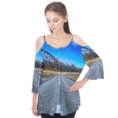 Road Mountain Landscape Travel Flutter Tees