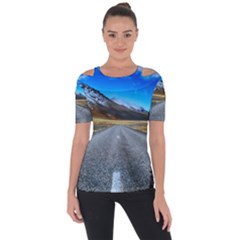 Road Mountain Landscape Travel Short Sleeve Top