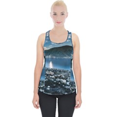 Shore Mountain Water Landscape Piece Up Tank Top