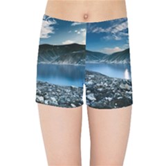 Shore Mountain Water Landscape Kids Sports Shorts