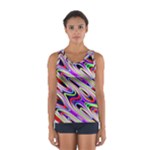 Multi Color Wave Abstract Pattern Sport Tank Top 