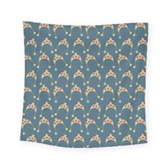 Teal Beige Hats Square Tapestry (small) by snowwhitegirl