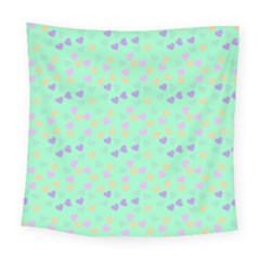 Minty Hearts Square Tapestry (large)