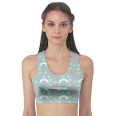 Music Stars Sky Blue Sports Bra by snowwhitegirl