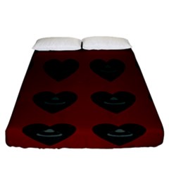 Cupcake Blood Red Black Fitted Sheet (california King Size) by snowwhitegirl