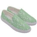 Mint Green White Music Men s Canvas Slip Ons View3