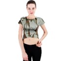 Dry Nature Pattern Background Crew Neck Crop Top View1