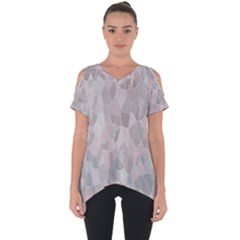 Pattern Mosaic Form Geometric Cut Out Side Drop Tee