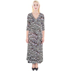 Droplets Pane Drops Of Water Quarter Sleeve Wrap Maxi Dress by Nexatart