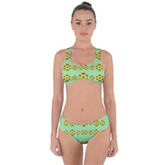 Sun Flowers For The Soul At Peace Criss Cross Bikini Set by pepitasart