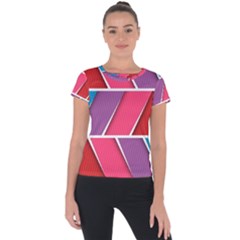 Abstract Background Colorful Short Sleeve Sports Top 
