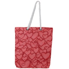 Background Hearts Love Full Print Rope Handle Tote (large) by Nexatart