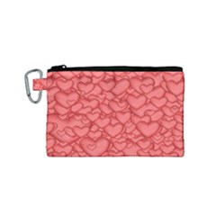 Background Hearts Love Canvas Cosmetic Bag (small) by Nexatart