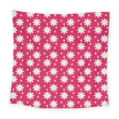 Daisy Dots Light Red Square Tapestry (large)