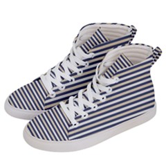 Royal Gold Classic Stripes Women s Hi-top Skate Sneakers by jumpercat