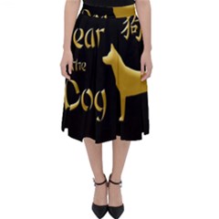 Year Of The Dog - Chinese New Year Folding Skater Skirt by Valentinaart