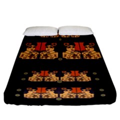 Geisha With Friends In Lotus Garden Having A Calm Evening Fitted Sheet (california King Size) by pepitasart