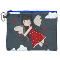 Cupid Girl Canvas Cosmetic Bag (xxl) by Valentinaart