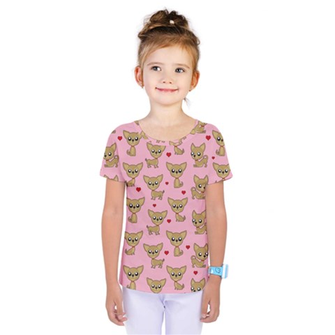 Chihuahua Pattern Kids  One Piece Tee by Valentinaart