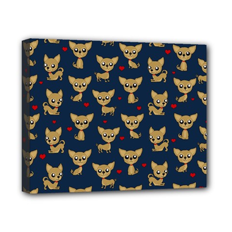 Chihuahua Pattern Canvas 10  X 8  by Valentinaart