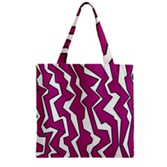 Electric Pink Polynoise Zipper Grocery Tote Bag by jumpercat