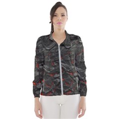 Rock Volcanic Hot Lava Burn Boil Wind Breaker (women)