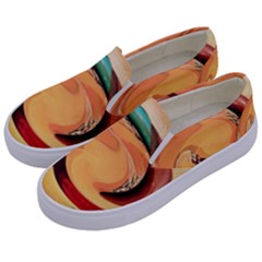 Spiral Abstract Colorful Edited Kids  Canvas Slip Ons