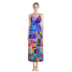 Background Art Abstract Watercolor Button Up Chiffon Maxi Dress by Nexatart