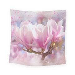 Flowers Magnolia Art Abstract Square Tapestry (small)