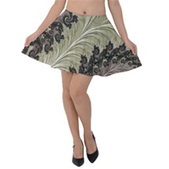 Pattern Decoration Retro Velvet Skater Skirt