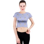 Monster Rats Hand Draw Illustration Pattern Crew Neck Crop Top