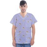 Monster Rats Hand Draw Illustration Pattern Men s V-Neck Scrub Top