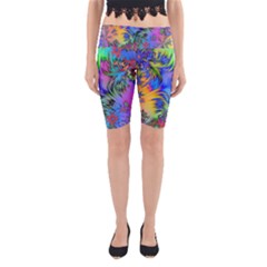 Star Abstract Colorful Fireworks Yoga Cropped Leggings