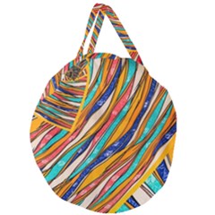 Fabric Texture Color Pattern Giant Round Zipper Tote by Nexatart