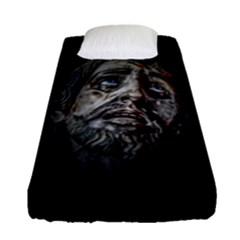 Jesuschrist Face Dark Poster Fitted Sheet (single Size) by dflcprints