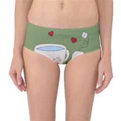 Cute Tea Mid-waist Bikini Bottoms by Valentinaart