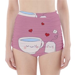 Cute Tea High-waisted Bikini Bottoms by Valentinaart