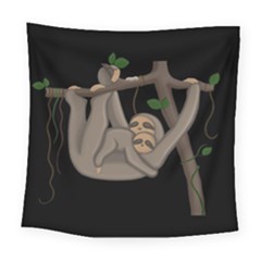 Cute Sloth Square Tapestry (large) by Valentinaart