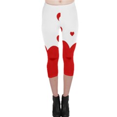 Heart Shape Background Love Capri Leggings  by Nexatart